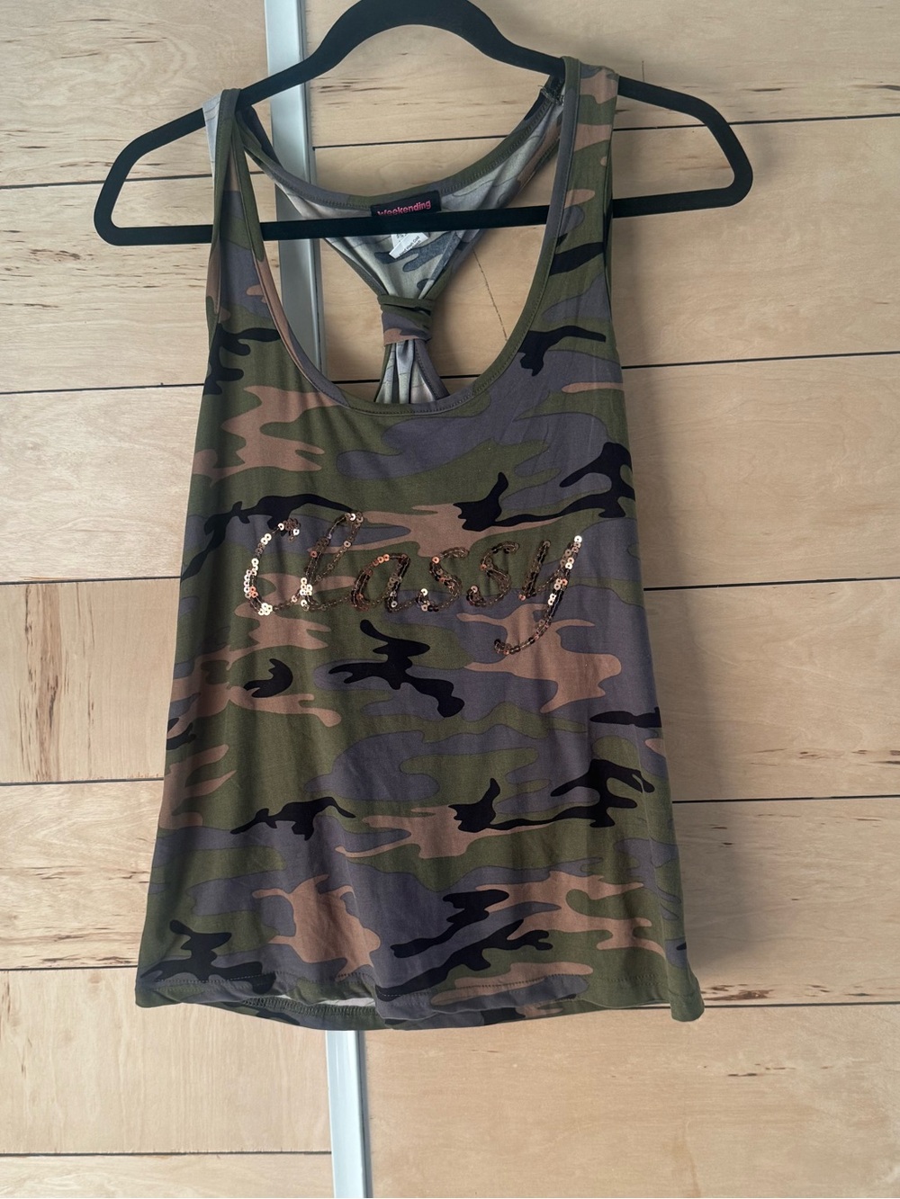 Classy Camouflage Knot-Back Tank Top - Olive Green